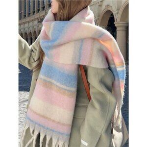 Striped Fringe Scarf